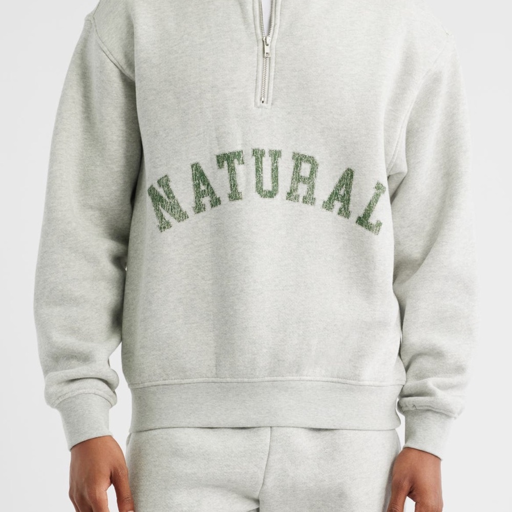 Museum of Peace & Quiet Arch Pigment Dyed Half Zip Graphic Sweatshirt
